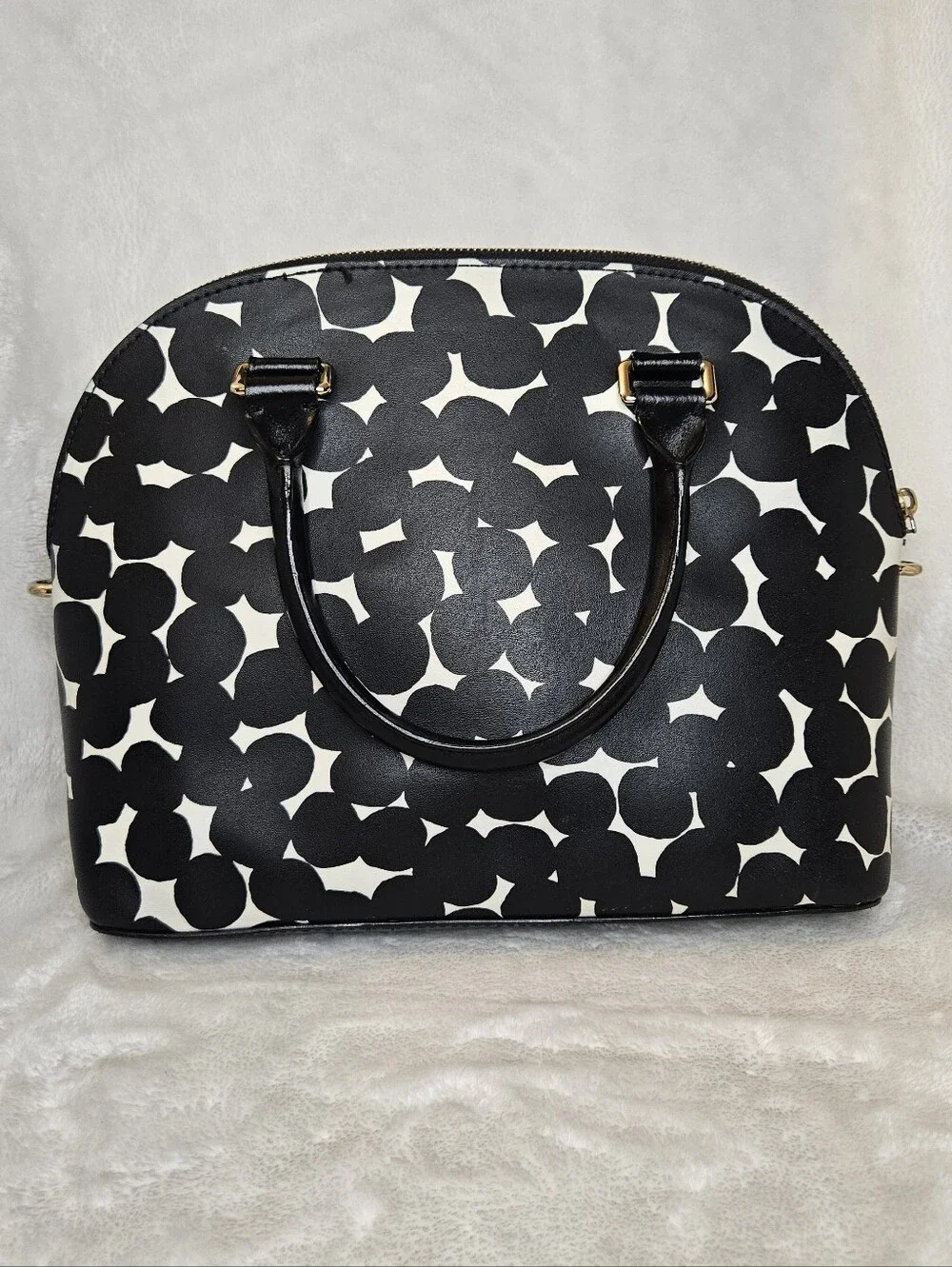 Kate Spade Carli Grove Street Splodge Dot Medium Leather Satchel Bag